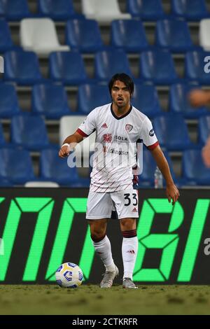 Riccardo Sottil (Cagliari) während des italienischen Spiels „Serie A“ zwischen Sassuolo 1-1 Cagliari im Mapei Stadium am 20. September 2020 in Reggio Emilia, Italien. Foto von Maurizio Borsari/AFLO Stockfoto