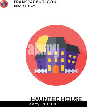 Vektorsymbol „Haunted House“. Flache Illustration. Vektor EPS 10. Stock Vektor