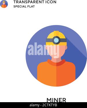 Symbol für den Miner-Vektor. Flache Illustration. Vektor EPS 10. Stock Vektor
