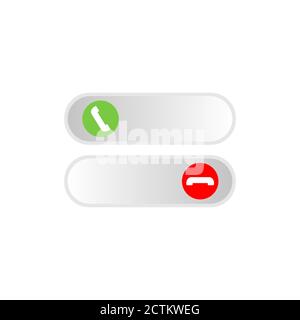 Designvorlage für das Symbol „Anrufe annehmen und ablehnen“ isoliert Stock Vektor