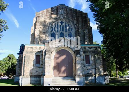 Rochester, New York, USA. September 2020. Jenseitige, Angelic Bilder vom Mount Hope Cemetery, einem historischen Begräbnisplatz in Rochester, NY, wo Fredrick Douglas und Susan B Anthony begraben sind. Quelle: Amy Katz/ZUMA Wire/Alamy Live News Stockfoto