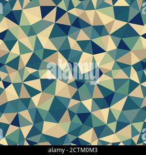 Vektor trendy low Poly nahtlose Muster. Teal und beige polygonalen Hintergrund Stock Vektor