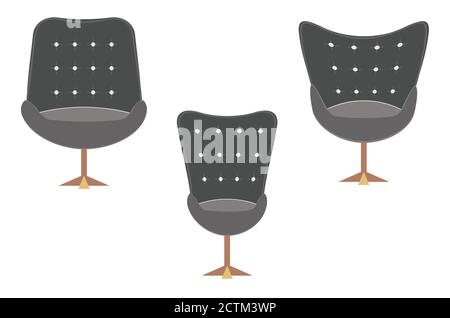 Illustration eines einfachen Cartoon Sessel auf weißem Hintergrund. Stock Vektor