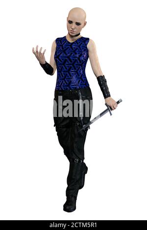 Urban Fantasy Goth Academy Teen, 3D-Rendering, 3D-Illustration Stockfoto