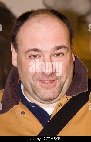 James Gandolfini, bekannt als Tony Sopran, nach dem Stück 'God of Carnage' am Broadway in NYC. Herr Gandolfini verstarb kurz darauf am 19. Juni 2013 Stockfoto