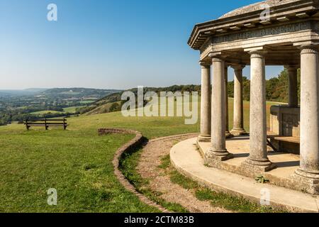 Inglis Memorial, ein Wahrzeichen auf Colley Hill im Surrey Hills AONB und North Downs, UK, an einem sonnigen Septembertag Stockfoto