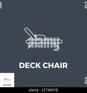 Symbol Für Die Linie Des Deckstuhls Stock Vektor