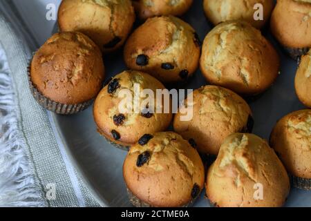 Muffins auf einem grauen Teller Stockfoto
