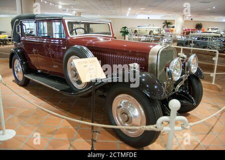 Prince Rainier III Museum of Automobiles 1928 Hispano-Suiza H6B Oldtimer Auto. Auf dem Pariser Automobilsalon 1919 vorgestellt, wurde der H6 bis 1933 produziert. Stockfoto