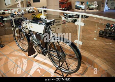 Monaco Prince Rainier III Museum of Automobiles 1902 Humber 350 Motorrad mit einem Hubraum von 350 ccm verwendet wurde Prinz Albert. Stockfoto