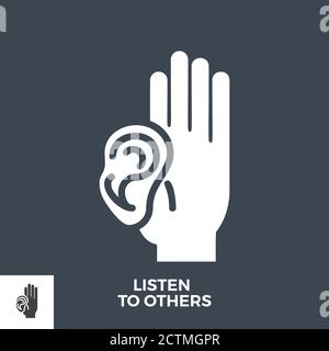 Zu anderen Glyphe Vektor Symbol anhören. Stock Vektor