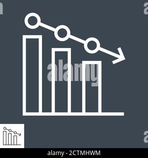 Bar Chart Vektor Symbol Leitung Stock Vektor