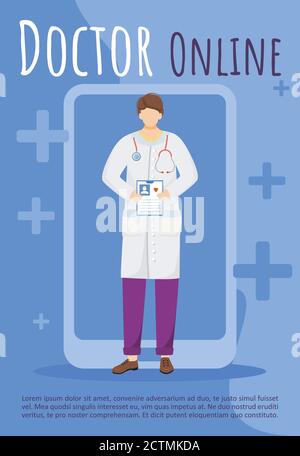 Vorlage für die Online-Broschüre „Arzt“ Stock Vektor
