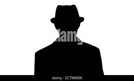 Silhouette Smart casual arabischen Mann mit Smartphone beim Gehen. Stockfoto