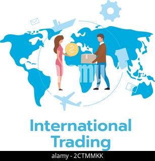 Internationaler Handel flache Vektor-Illustration Stock Vektor