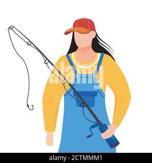 Fisherwoman flache Vektor-Illustration Stock Vektor