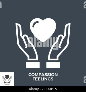 Mitgefühl Gefühle Glyphe Vektor Icon. Stock Vektor