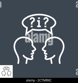 Dialog Vektor-Symbol Für Dünne Linie. Stock Vektor