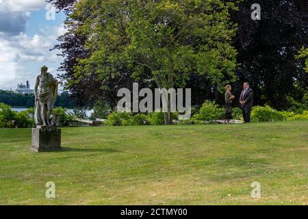 Am 22. Juli 2020 traf sich der US-Außenminister Michael R. Pompeo mit dem dänischen Premierminister Mette Frederiksen in Kopenhagen. Im Mittelpunkt des Treffens standen die bilateralen Beziehungen und die Zusammenarbeit zwischen den Vereinigten Staaten und Dänemark. Stockfoto