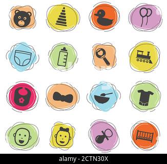 Baby-Icon-set Stock Vektor
