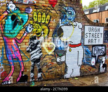 London, Großbritannien. September 2020. Street Art in der Hawley Street. Eine riesige Auswahl an Street Art aller Art findet man fast an jeder Ecke in einem der künstlerischen und kulturellen Brennplätze von Camden Town in London. Kredit: SOPA Images Limited/Alamy Live Nachrichten Stockfoto