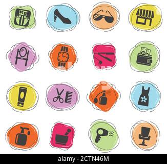 Beauty-Salon-Icon-set Stock Vektor