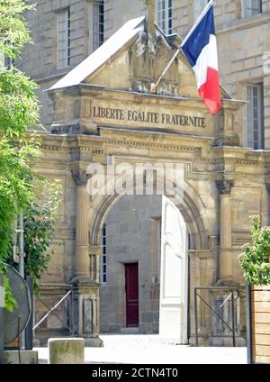 Brive-la-Gaillarde in Frankreich: Teil des Hotels de Ville, oder Rathaus Stockfoto