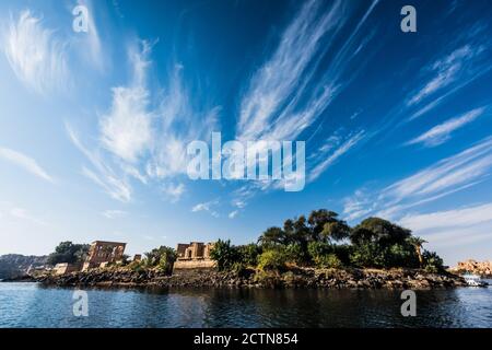 Ägypten Nil Com Ombo Tempel Tempel von Com Ombo Tempel auf dem Nil Com Ombo Tempel von Horus und Sobek Götter, Götter von Ägypten Stockfoto