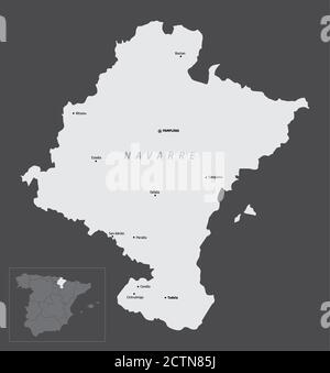 Karte der Region Navarra Stock Vektor