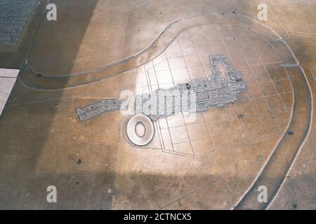 verona Stadtplan in Bronze im Stadtzentrum Etage. Hochwertige Fotos Stockfoto