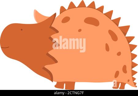 Einfache kleine niedliche Dinosaurier. Vektorgrafik Cartoon-Illustration. Kinder Dino Bild isoliert auf weißem Hintergrund. Baby Monster Reptile für Druck auf T-Shirt Stock Vektor