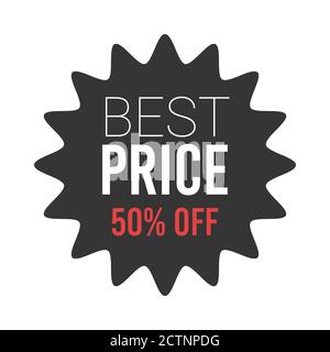 Bester Preis schwarz rund Starburst Aufkleber für schwarzen freitag und Cyber montag Rabatt Werbekampagne. Stock Vektor