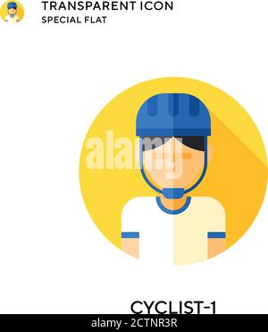 Cyclist-1 Vektorsymbol. Flache Illustration. Vektor EPS 10. Stock Vektor