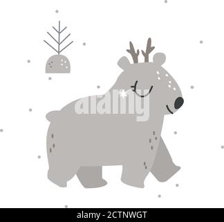 Weihnachtskarte mit Eisbär im Vektor Stock Vektor