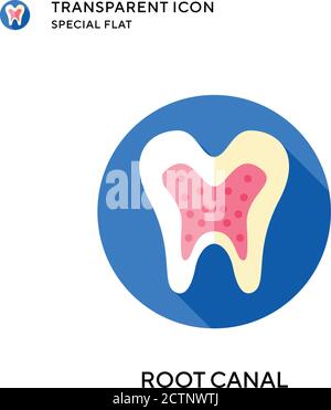 Wurzelkanalvektor-Symbol. Flache Illustration. Vektor EPS 10. Stock Vektor