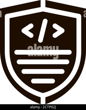 Codierung Antivirus-Programm Vektor-Symbol Stock Vektor