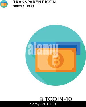 Bitcoin-10 Vektorsymbol. Flache Illustration. Vektor EPS 10. Stock Vektor