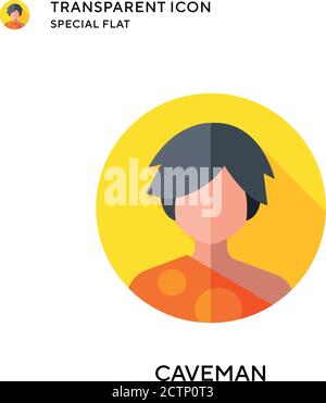 Vektorsymbol „Caveman“. Flache Illustration. Vektor EPS 10. Stock Vektor