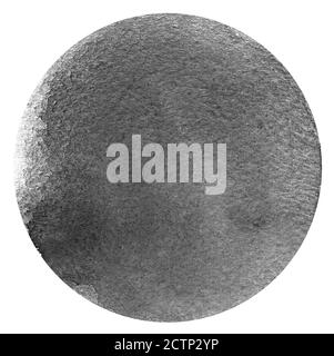 Monochrome graue Kreis Aquarell Textur Farbe isoliert. Nahaufnahme Stockfoto