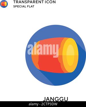 Janggu-Vektorsymbol. Flache Illustration. Vektor EPS 10. Stock Vektor