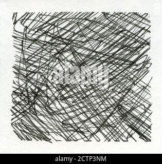Grunge Tinte Stift strukturierten Hintergrund auf weißem Papier Stockfoto