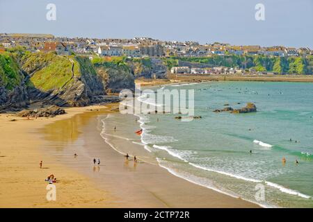Newquay Bay, North Cornwall, England. Stockfoto