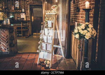 Wunderschönes Hochzeitsdekor Stockfoto