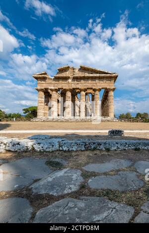 Zweiter Tempel von Hera oder Tempel von Neptun, Paestum, Kampanien, Italien Stockfoto