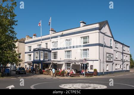 Das Royal Seven Stars Hotel und Restaurant in der historischen Marktstadt Totnes in South Hams, Devon, Großbritannien Stockfoto