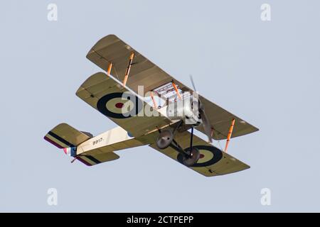 Die Sopwith Pup war ein britisches Einsitzer-Doppeldecker-Kampfflugzeug, das von der Sopwith Aviation Company gebaut wurde. Sie wurde 1916 in Dienst gestellt. Stockfoto