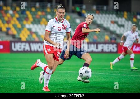 Bielsko Biala, Polen. September 2020. Malgorzata Grec von Polen in Aktion gesehen während der UEFA Women's EURO 2021 Qualifying match zwischen Polen und der Tschechischen Republik im Bielsko-Biala City Stadium. (Endstand; Polen 0:2 Tschechische Republik) Credit: SOPA Images Limited/Alamy Live News Stockfoto