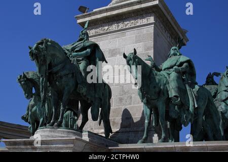 Budapest, Ungarn - 10/07/2020: Heldenplatz in der Hauptstadt von Ungarn, Budapest Stockfoto