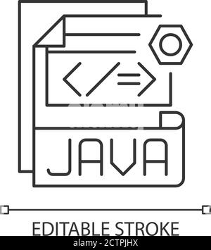 JAVA-Datei Pixel perfekte lineare Symbol Stock Vektor