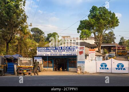 Indien, Kerala, Munnar, Pullivasai, Teas Estate Verkaufsstelle Stockfoto